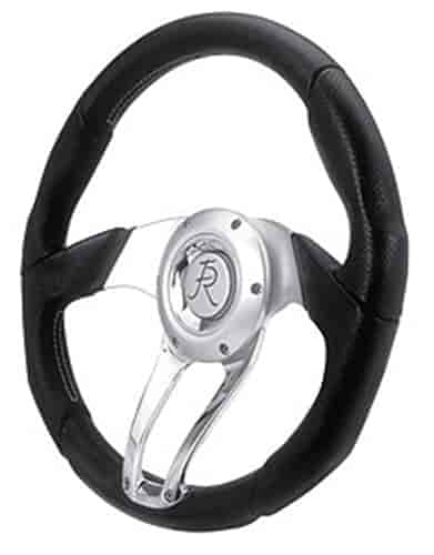 Cascade Steering Wheel Black Leather Wrap