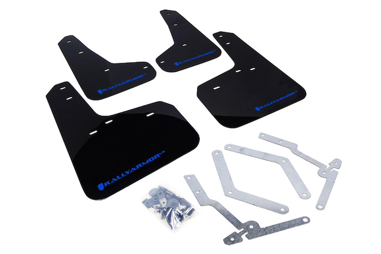 MF27URBLKBL Mud Flap Kit for 2013-2019 Ford Focus SE, Titanium, ST, RS - Blue Logo