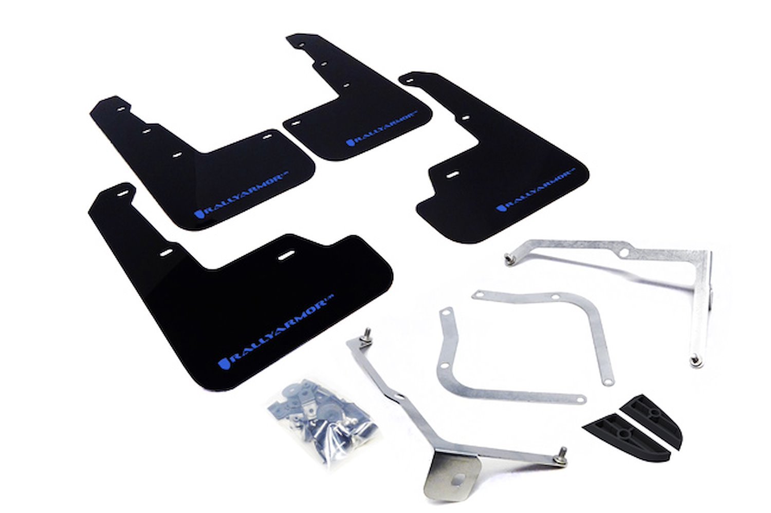 MF32URBLKBL Mud Flap Kit for 2015-2019 Subaru WRX Sedan / 2015-2019 Subaru STI Sedan - Blue Logo