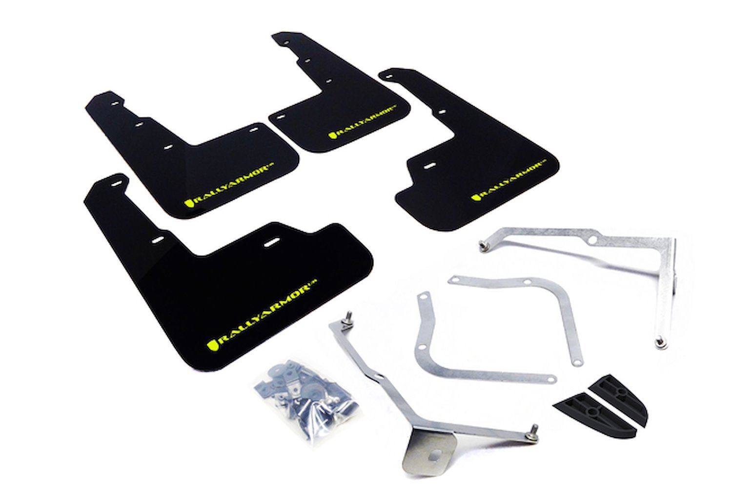 MF32URBLKCGN Mud Flap Kit for 2015-2019 Subaru WRX Sedan / 2015-2019 Subaru STI Sedan - Green Logo