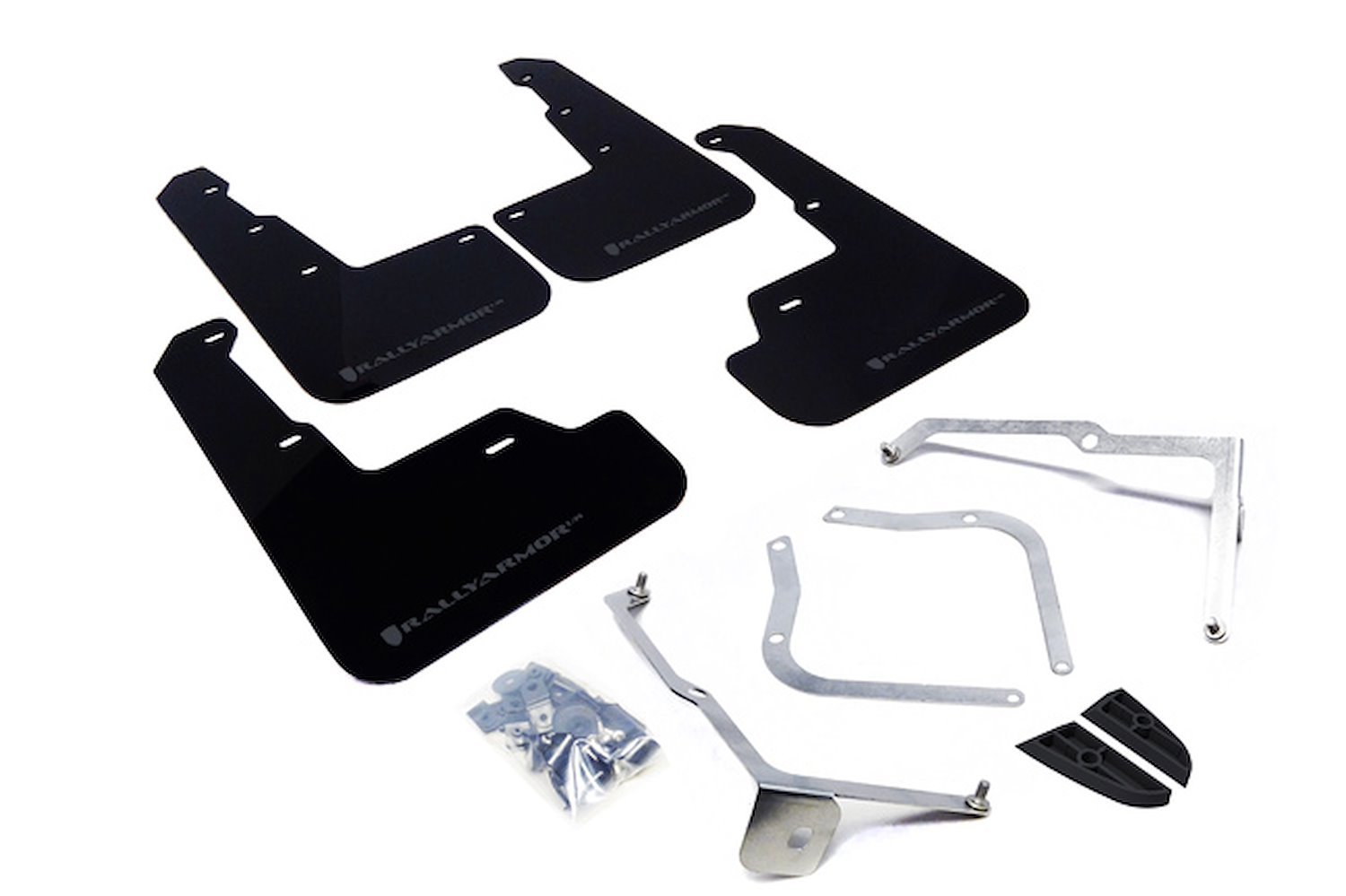 MF32URBLKGRY Mud Flap Kit for 2015-2019 Subaru WRX Sedan / 2015-2019 Subaru STI Sedan - Grey Logo