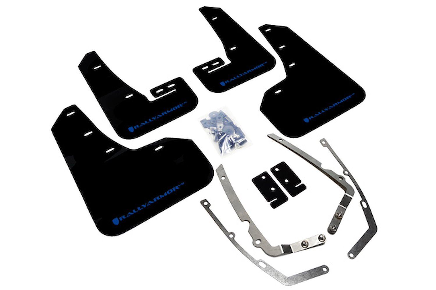 MF37URBLKBL Mud Flap Kit for 2015-2019 Volkswagen Golf R / 2015-2019 Volkswagen Golf, GTI, TSI, Sportwagen, Alltrack - Blue Logo