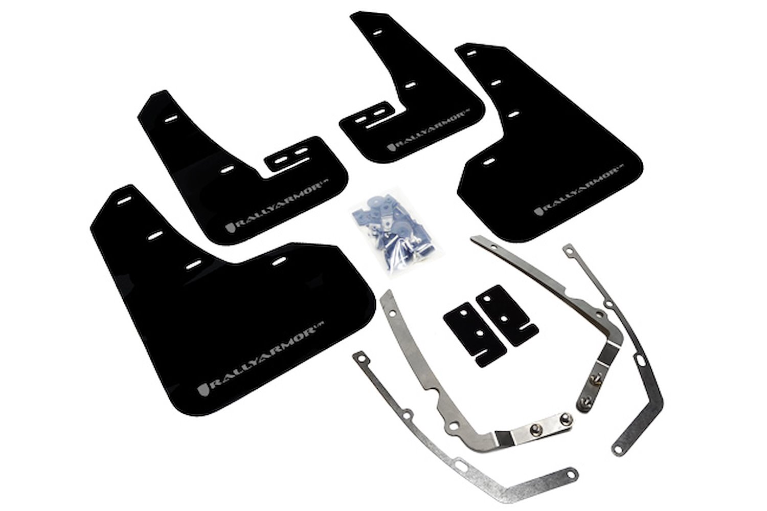 MF37URBLKSIL Mud Flap Kit for 2015-2019 Volkswagen Golf - Silver Logo