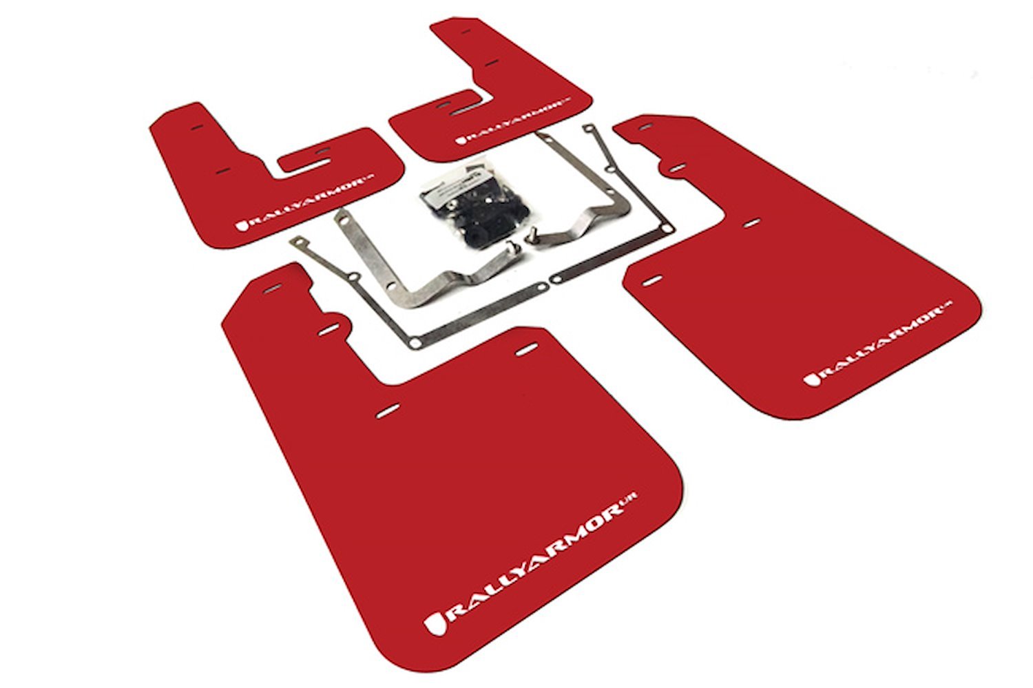 MF42URRDWH Mud Flap Kit for 2015-2019 Volkswagen Jetta - Red Mud Flap/White Logo