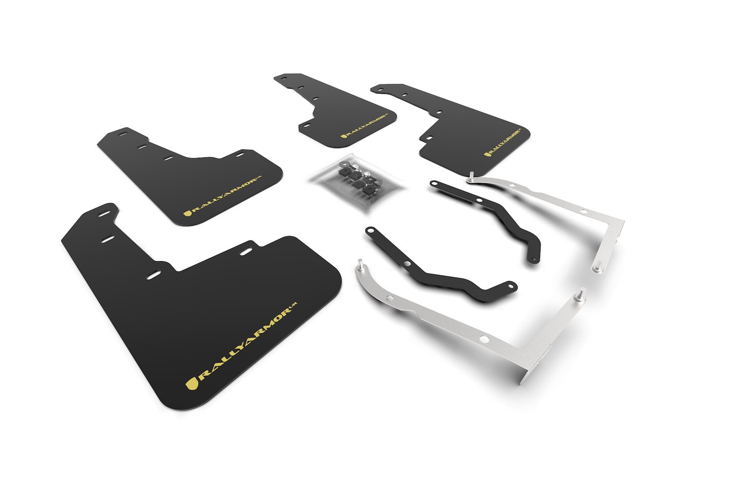 MF46LTURBLKP Mud Flap Kit for 2018-2019 Subaru Crosstrek Limited, Premium, Sport - Yellow Pearl Logo