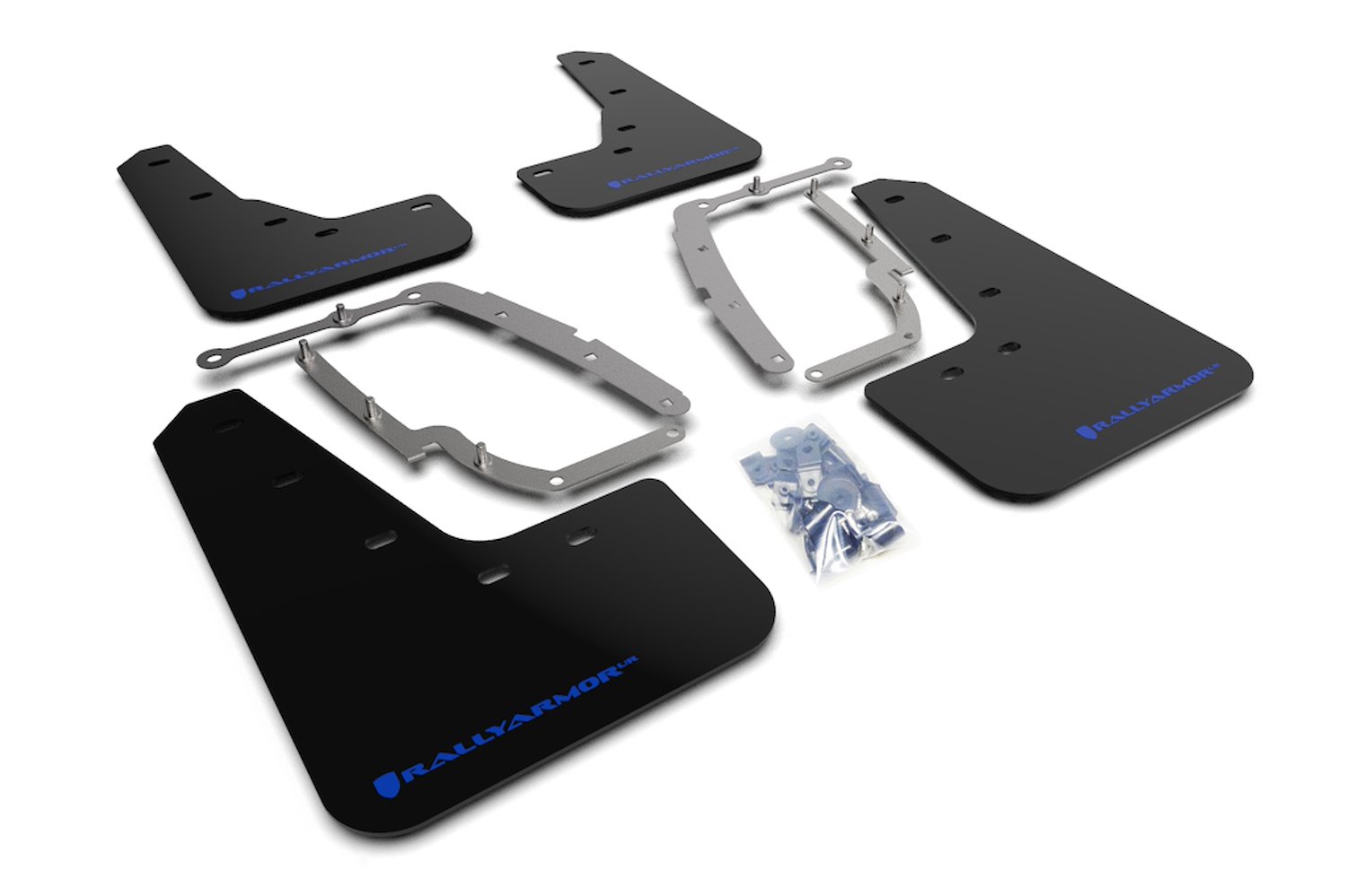 MF62URBLKBL Mud Flap Kit Fits Select Tesla 3 - Blue Logo