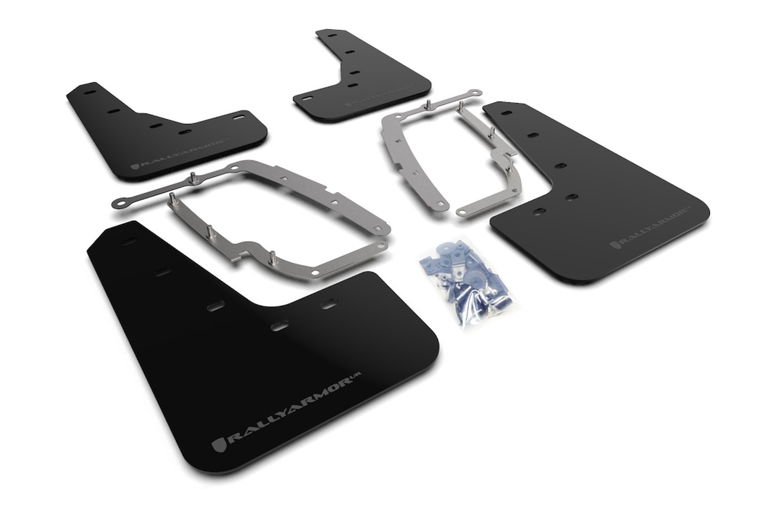 MF62URBLKDGR Mud Flap Kit Fits Select Tesla 3 - Dark Grey Logo