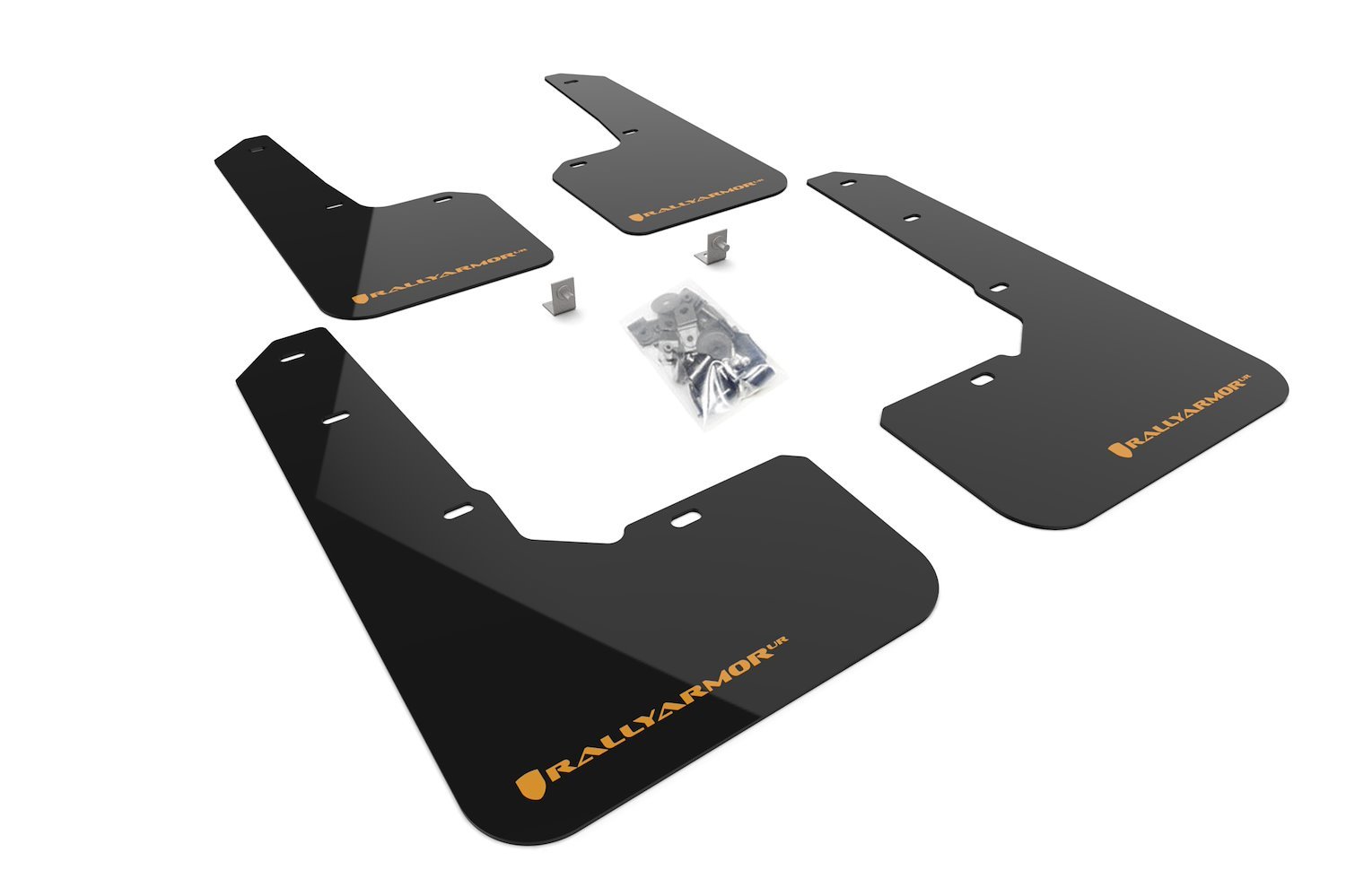 MF76URBLKWOR Mud Flap Kit Fits Select Subaru Outback Wilderness - Wild Orange Logo