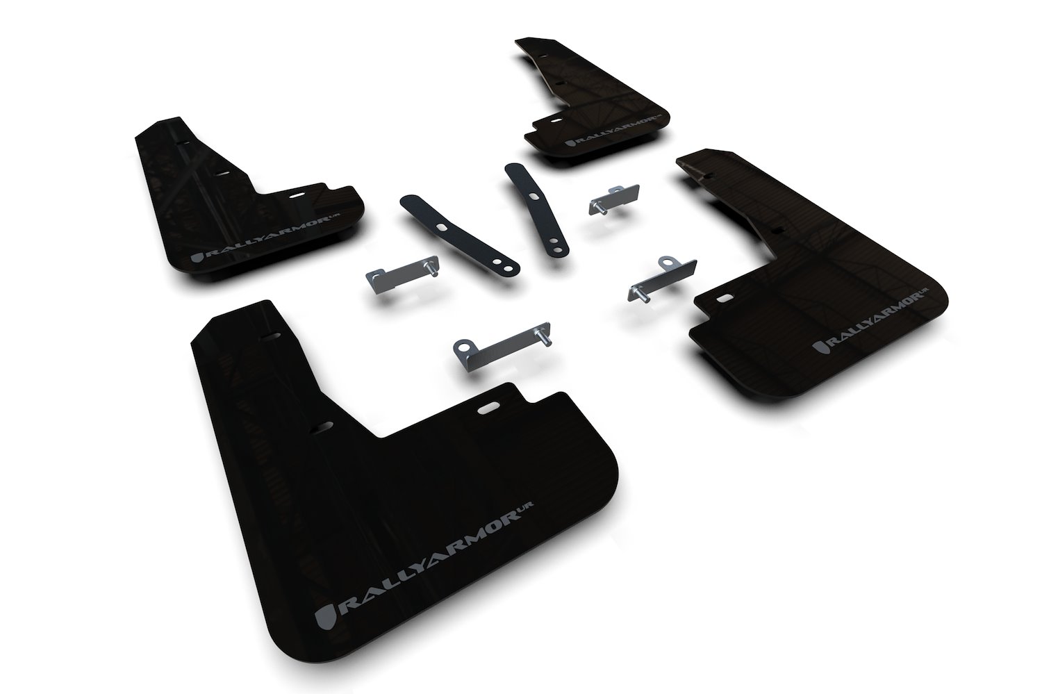 MF91URBLKDGR Mud Flap Kit Fits Select KIA EV6 - Dark Grey Logo