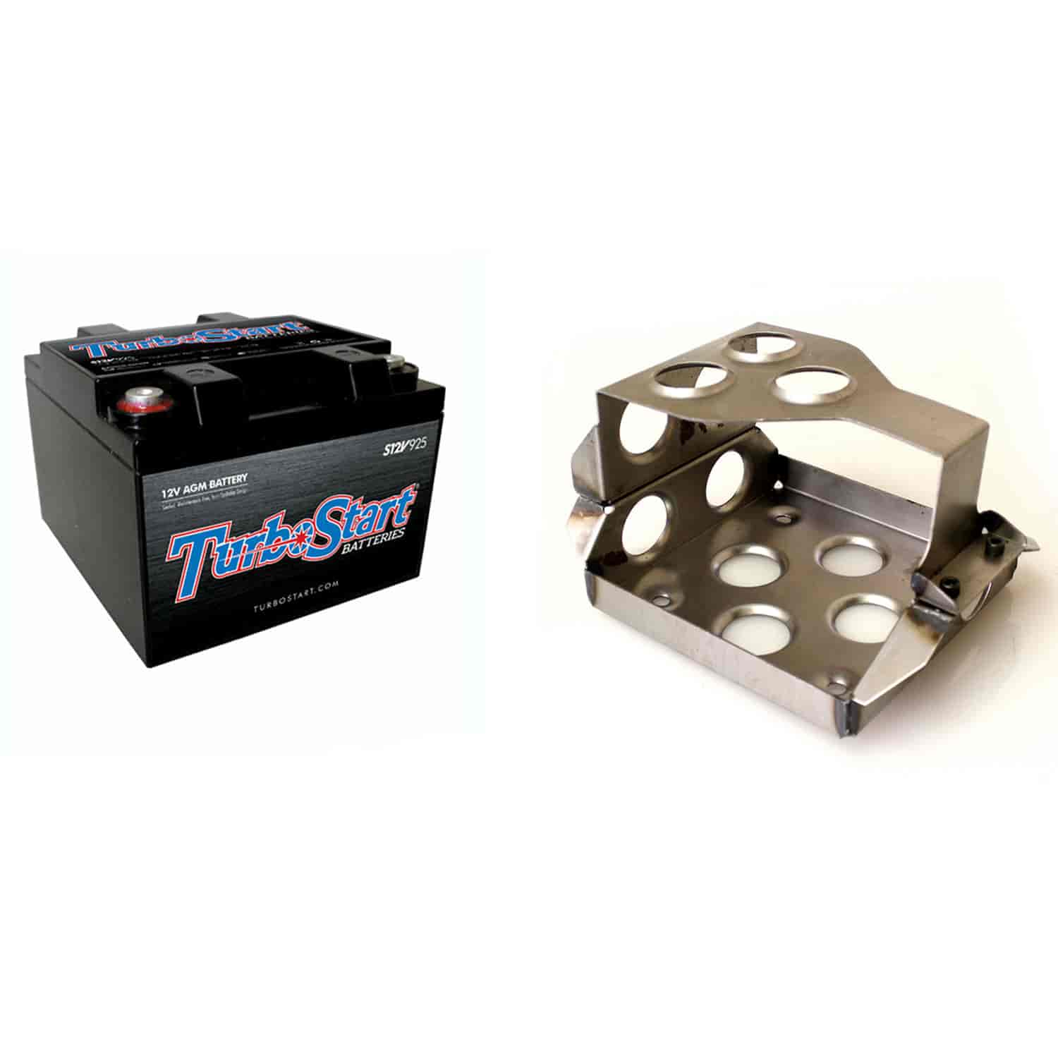 Battery and Steel Side Mount Battery Box Kit