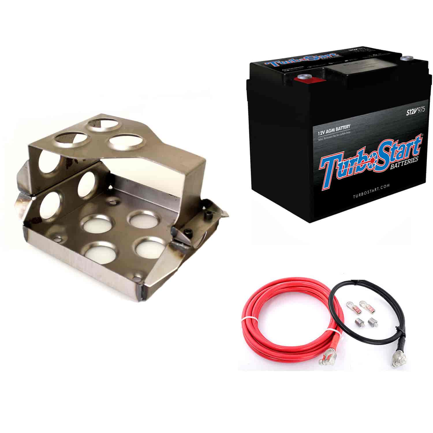 Battery Mount Kit Includes: Turbo Start 12 Volt Race Battery