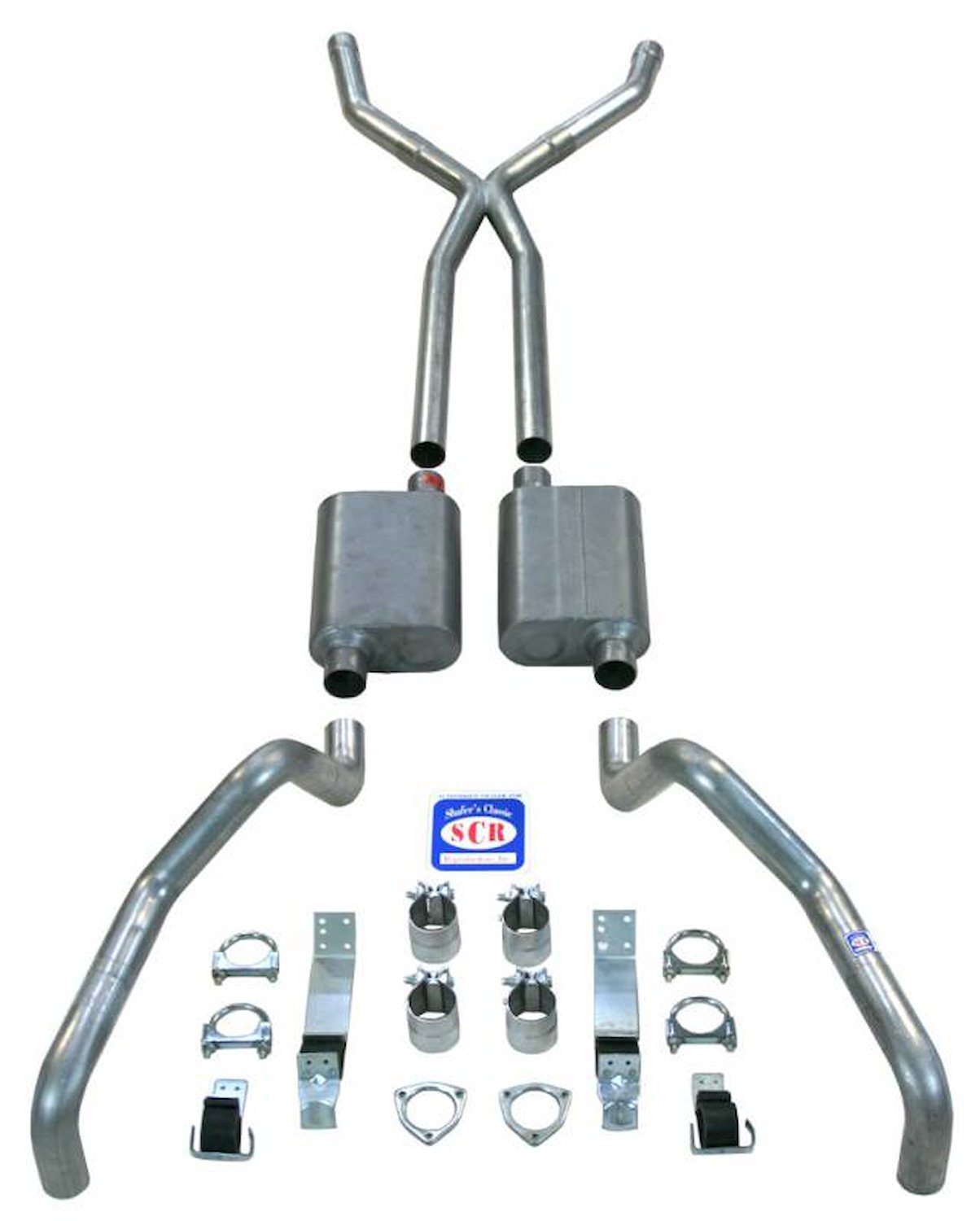 23012S 1967-1969 Camaro X-Style 2-1/2 in. Exhaust System w/ Small Block Long Style Headers, 304 Stainless Steel