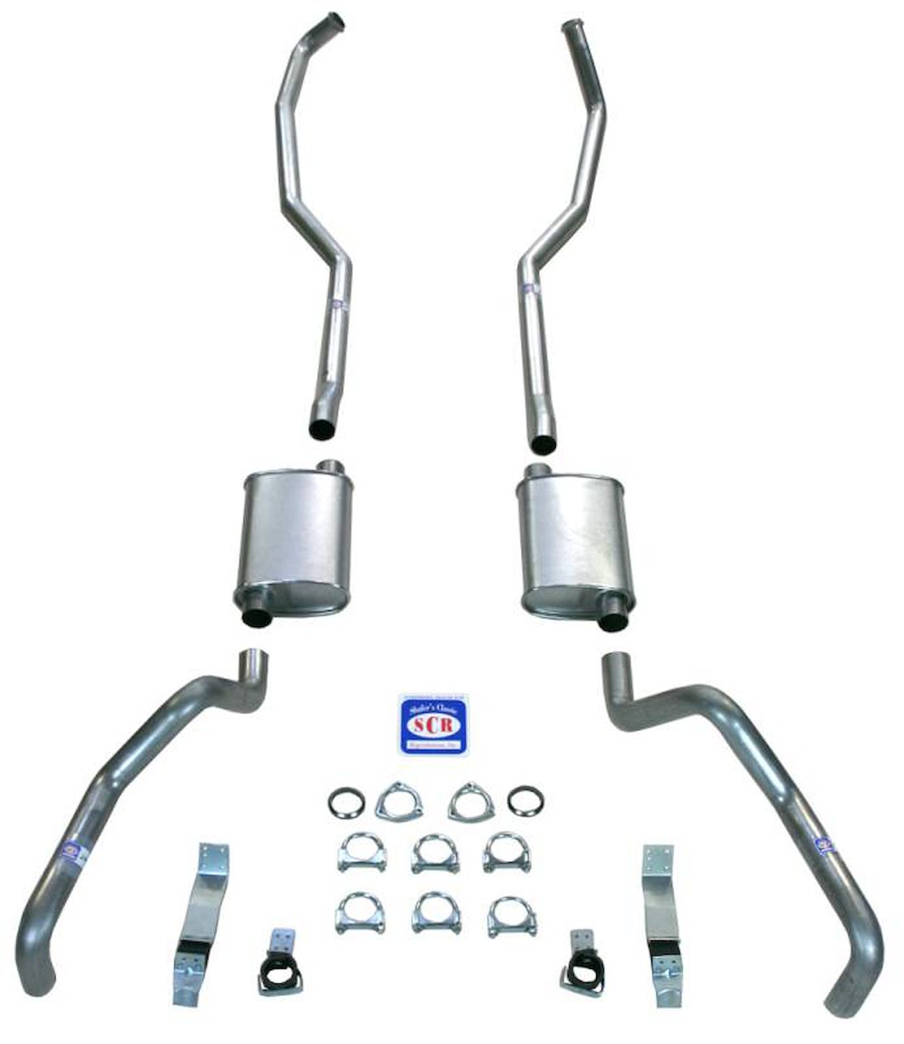 23026S 1967-1969 Camaro 2-1/2 in. Exhaust System w/ Big Block w/ Cast Iron Manifolds, 304 Stainless Steel