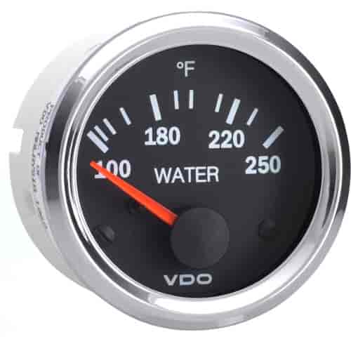 Vision Chrome 250 F Temperature Gauge with VDO Sender and US Thread Adapters 12V
