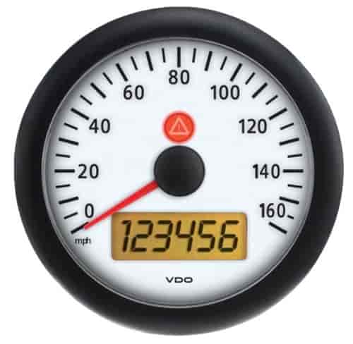 Viewline Ivory 160mph 3 3/8 85mm Electronic Speedometer 12/24