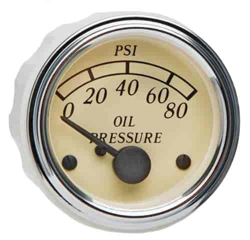Heritage Chrome 80 PSI Oil Pressure Gaug