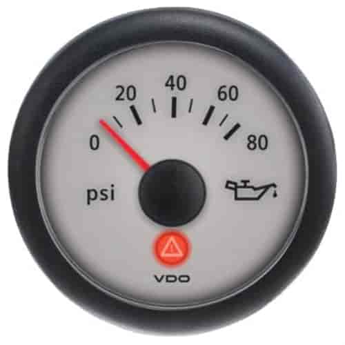 Viewline Sterling 80 PSI Oil Pressure Gauge 12V and VDO Sender with US Thread Adapters