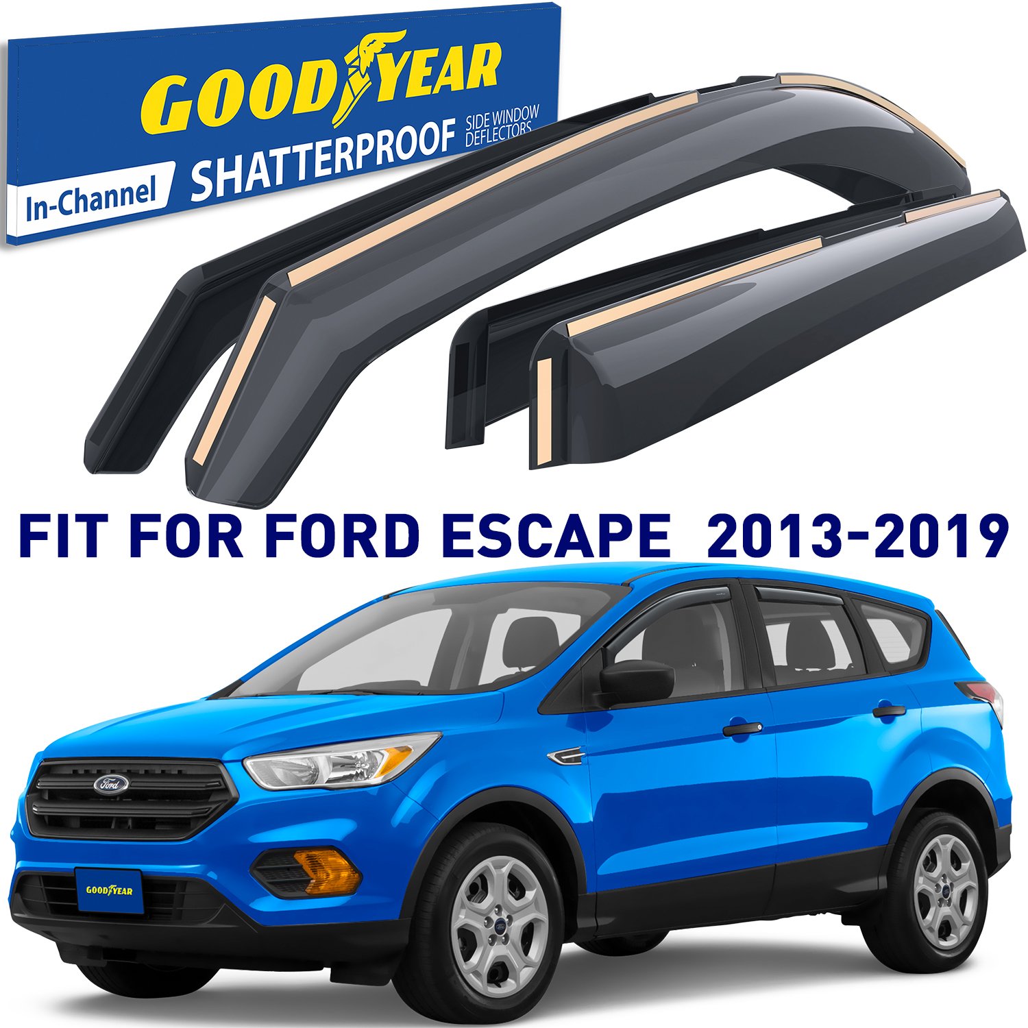 Goodyear Shatterproof Window Deflectors For 2013-2019 Ford Escape