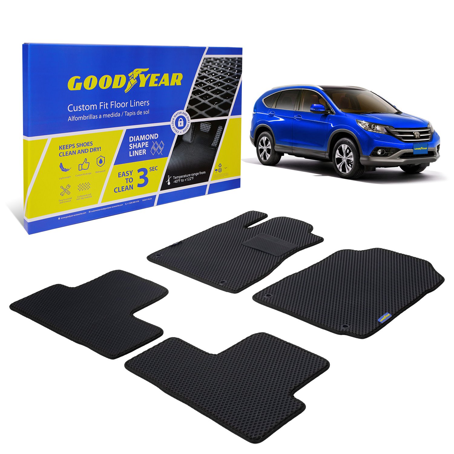 Goodyear Custom-Fit Floor Liners for 2012-2016 Honda CR-V