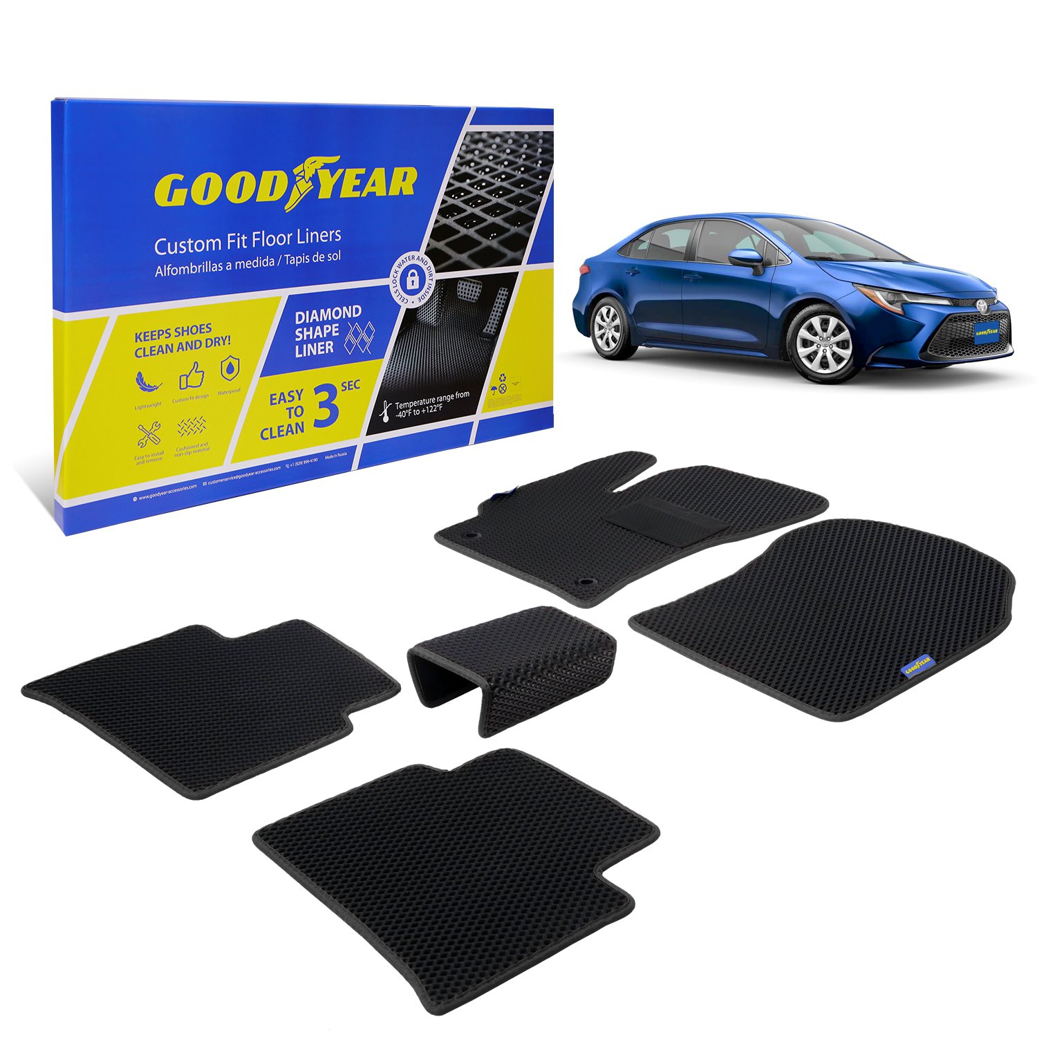 Goodyear Custom-Fit Floor Liners Fits Select Toyota Corolla