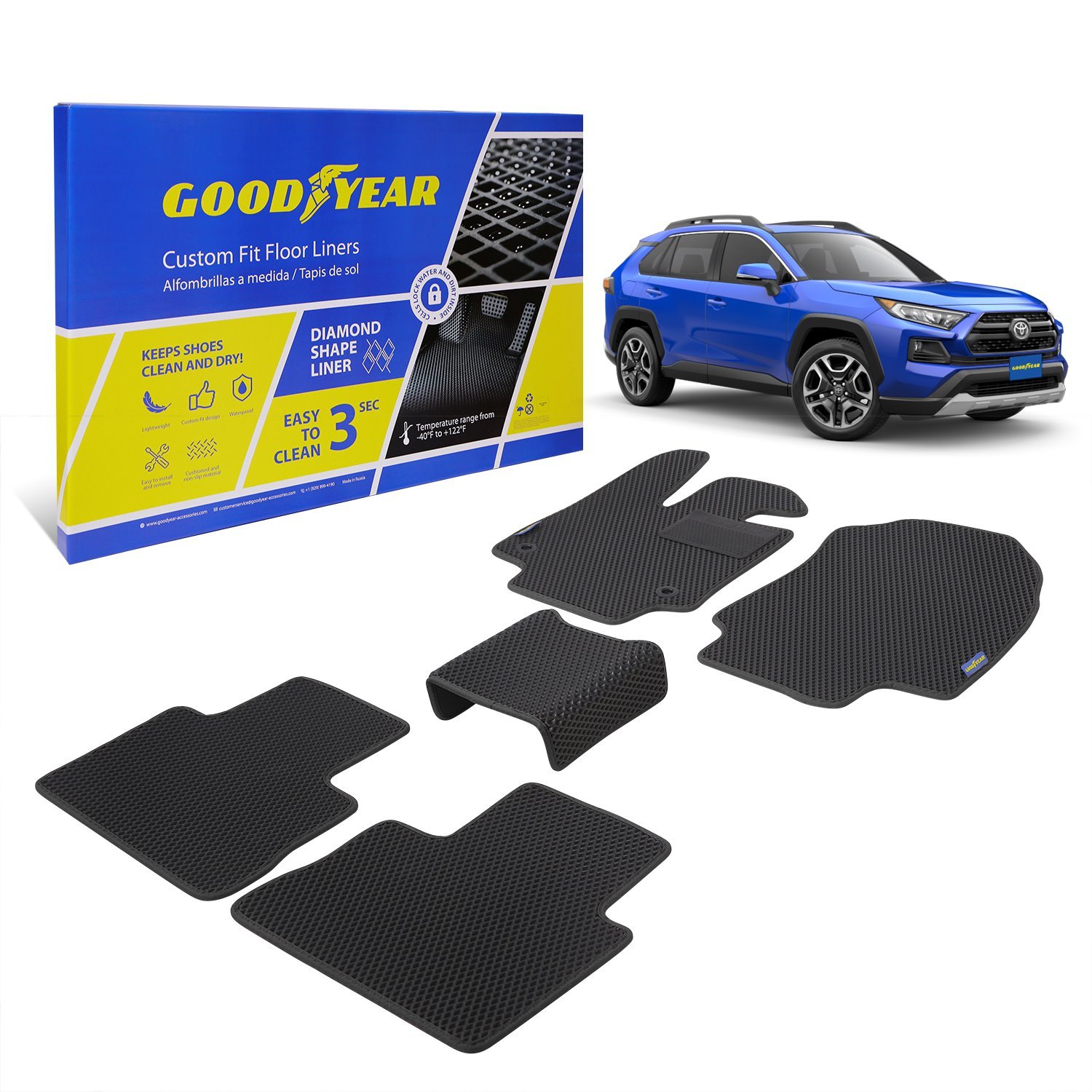 Goodyear Custom-Fit Floor Liners Fits Select Toyota RAV4