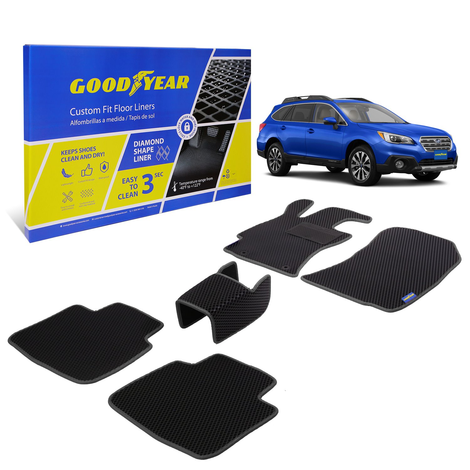 Goodyear Custom-Fit Floor Liners for 2015-2019 Subaru Outback