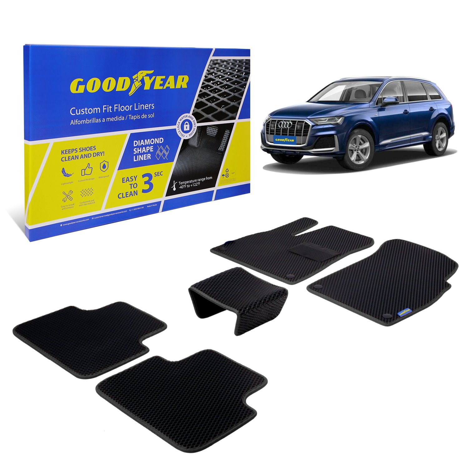 Goodyear Custom-Fit Floor Liners Fits Select Audi Q7