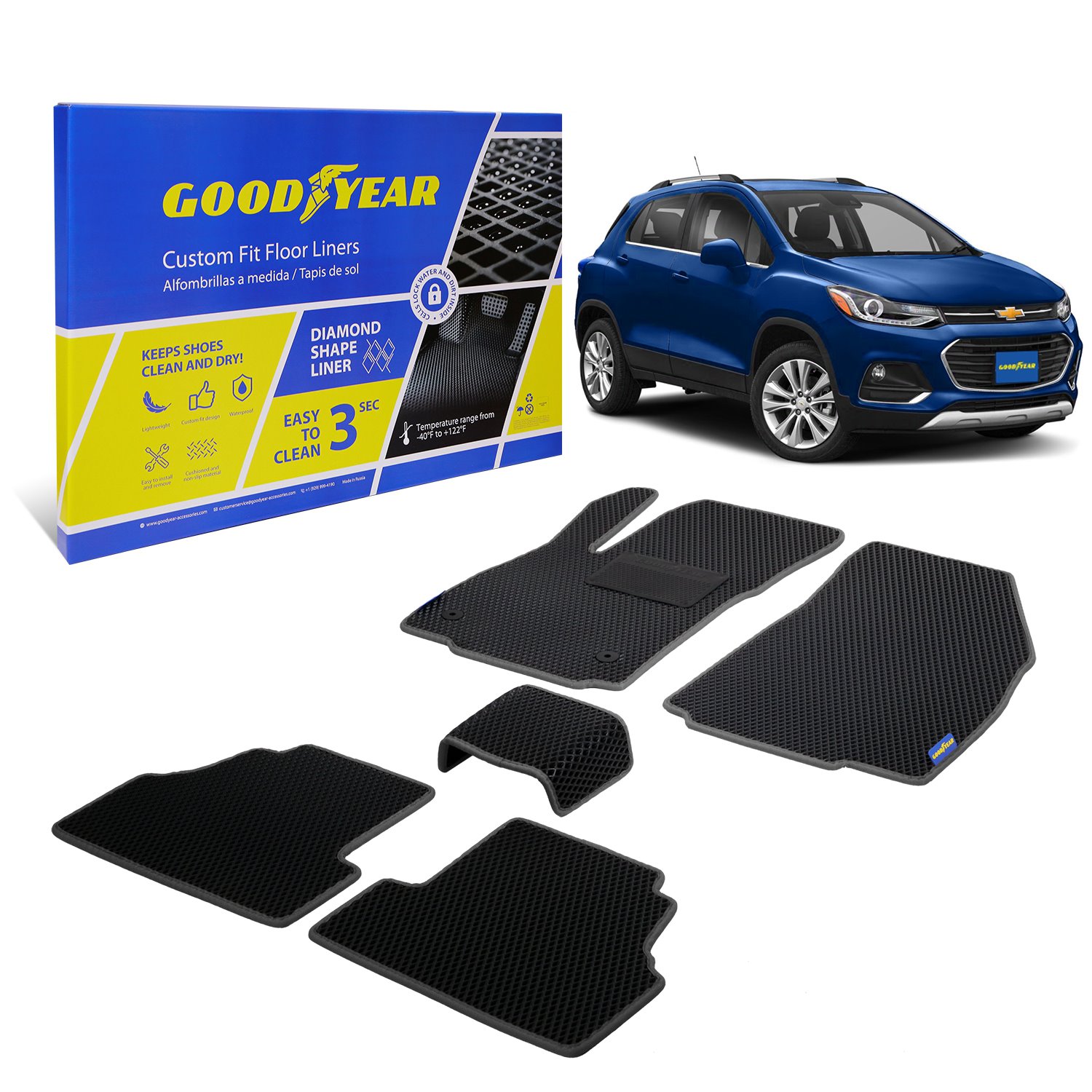 Goodyear Custom-Fit Floor Liners Fits Select Chevrolet Trax/Buick