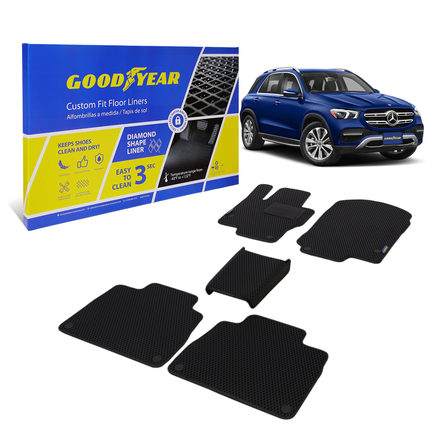 Goodyear Custom-Fit Floor Liners Fits Select Mercedes GLE-Class