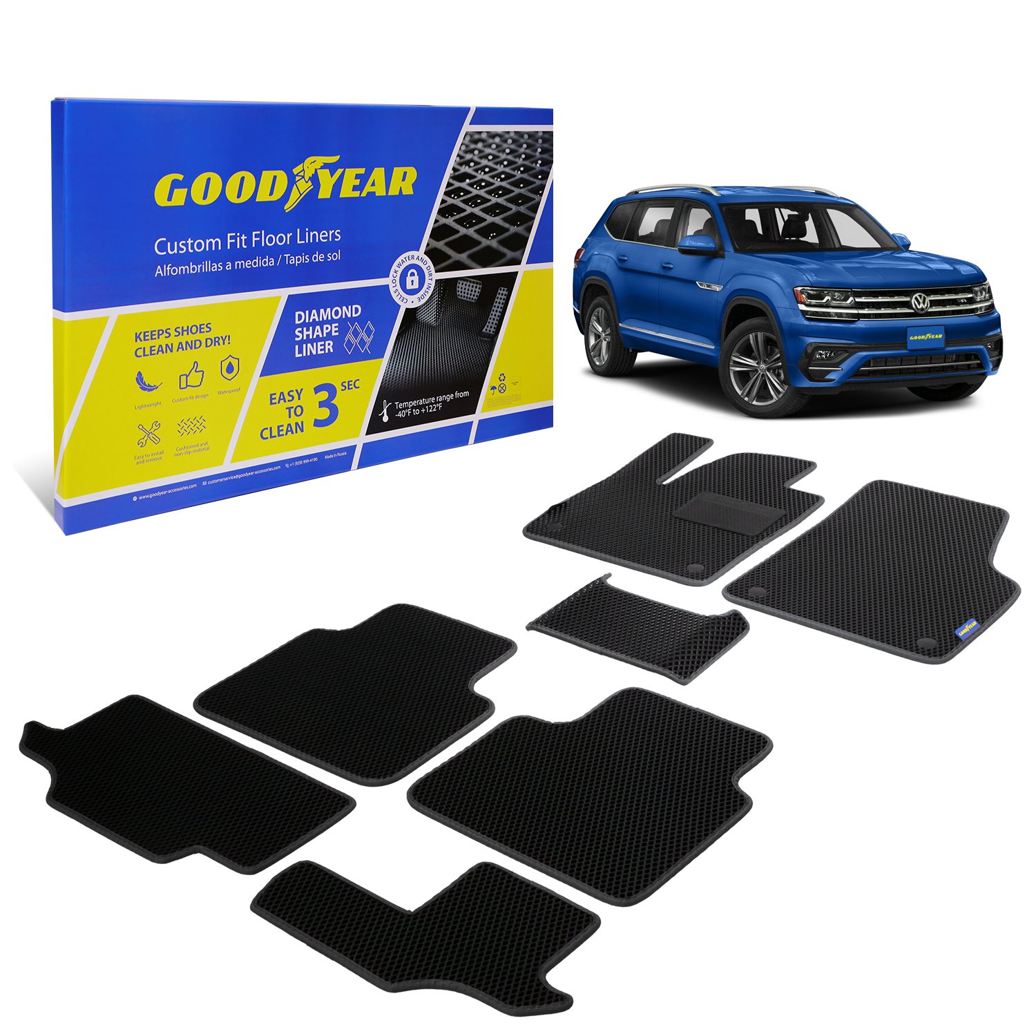 Goodyear Custom-Fit Floor Liners Fits Select Volkswagen Atlas