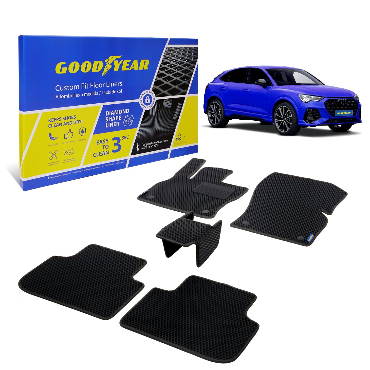 Goodyear Custom-Fit Floor Liners Fits Select Audi Q3 SPORTBACK