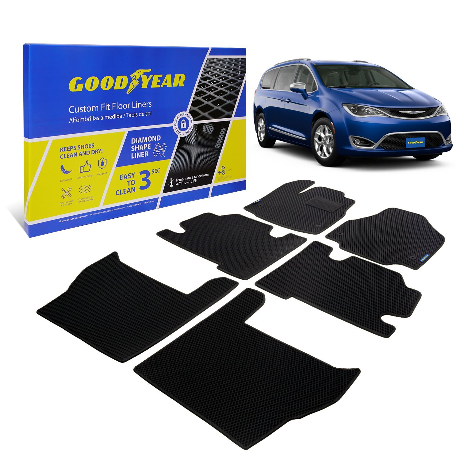 Goodyear Custom-Fit Floor Liners Fits Select Chrysler Pacifica