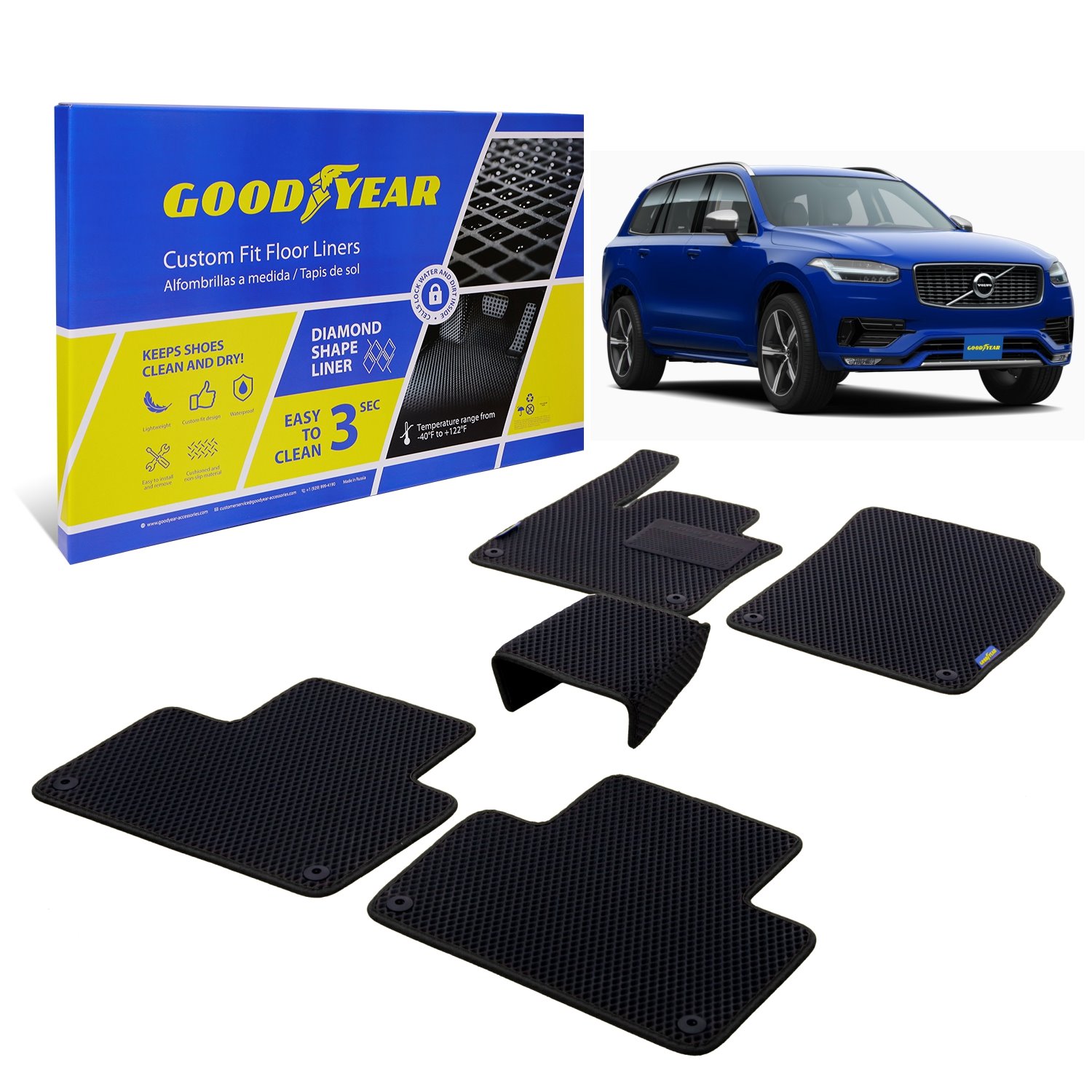 Goodyear Custom-Fit Floor Liners Fits Select Volvo XC90