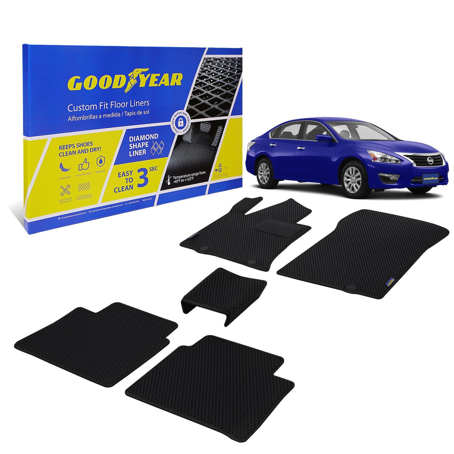 Goodyear Custom-Fit Floor Liners for 2013-2015 Nissan Altima