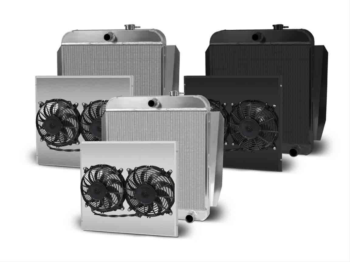 Direct-Fit Satin Aluminum Radiator with Dual Fan and