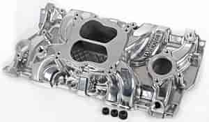 Street Warrior Aluminum Intake Manifold Small Block Chevy 262-400 with 1987-Up Cast Iron Heads