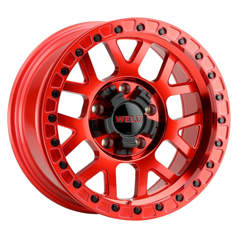 W905  Cinch Beadlock Wheel Size: 17 X 10" Bolt Pattern: 5x127 [Candy RED / RED Ring]