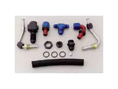 Fuel Line Fitting Kit For Holley 4150 or Quick Fuel carburetors with dual metering blocks