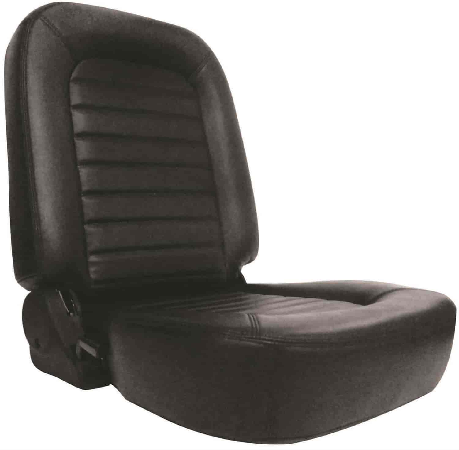 Classic Recliner Left Black Vinyl Trim Black Velour Insert