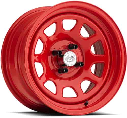 PAINTED DAYTONA FWD DRIFTER RED 15 x 7 4 x 45 Bolt Circle 45 Back Spacing +12 offset 266 Center Bore 1400 lbs Load Rating