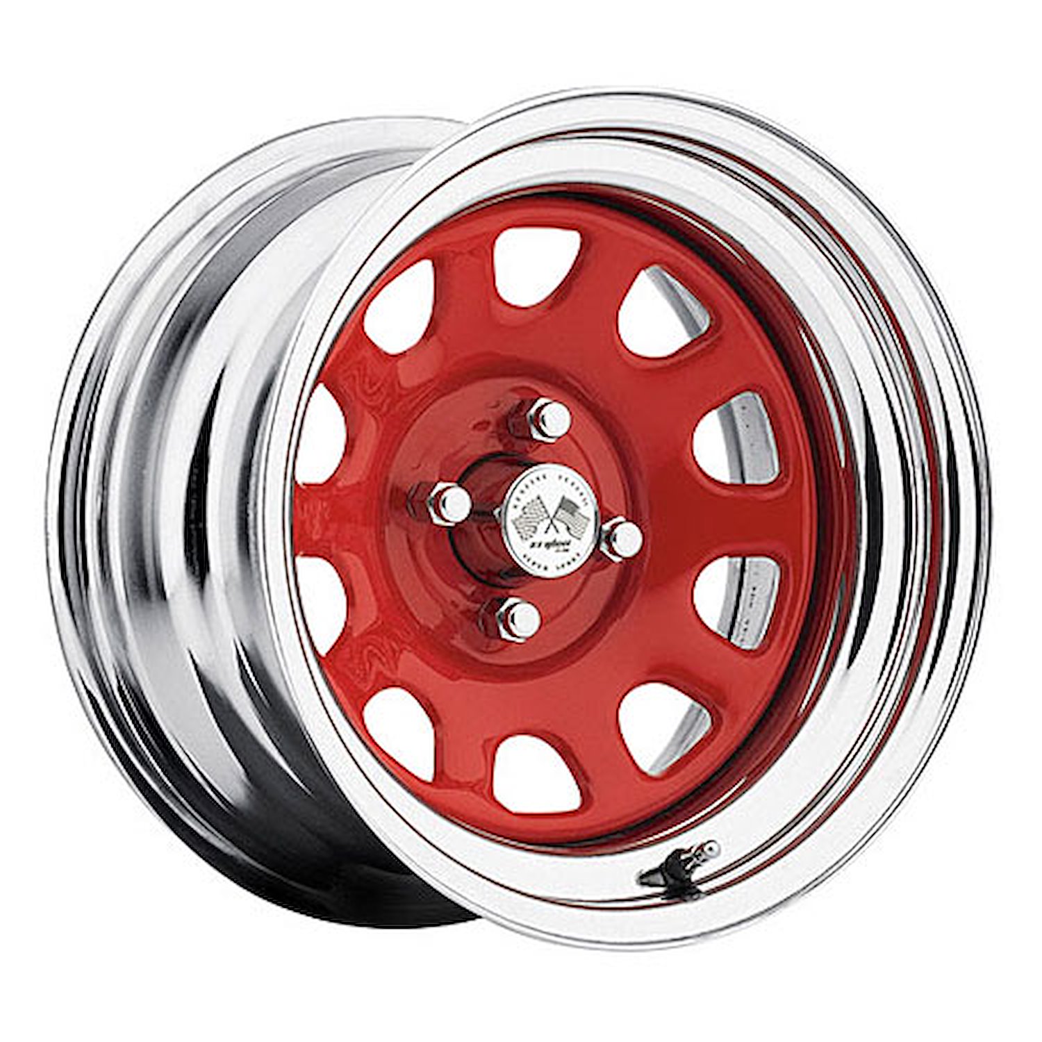 CHROME DAYTONA FWD DRIFTER RED 15 x 8 5 x 45 Bolt Circle 4 12 Back Spacing 0 offset 266 Center Bore 1400 lbs Load Rating