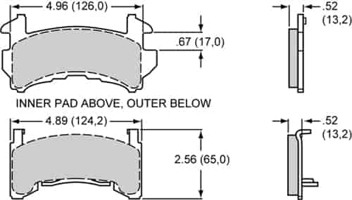 BP-40 Brake Pads Calipers: D154, GM Metric