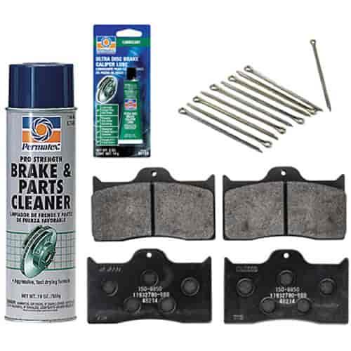 Drag Racing Brake Pad Replacement Kit Fits Solid .350" Thick Rotors Includes: