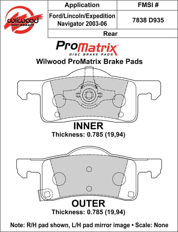 ProMatrix Rear Brake Pads Calipers: 2003-2006 Ford/Lincoln