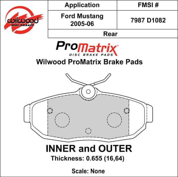ProMatrix Rear Brake Pads Calipers: 2005-2006 Ford