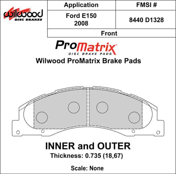 ProMatrix Front Brake Pads Calipers: 2008 Ford