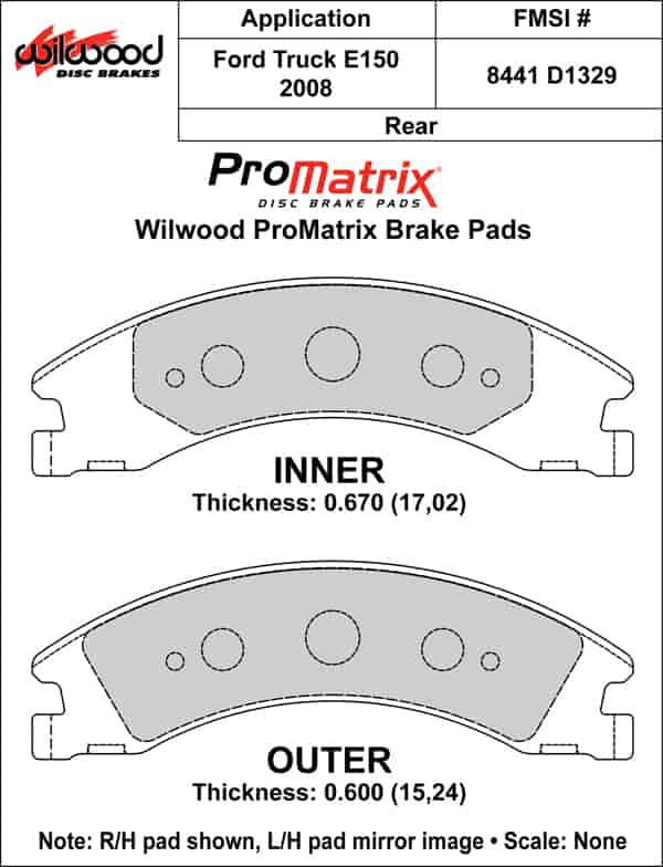 ProMatrix Rear Brake Pads Calipers: 2008 Ford
