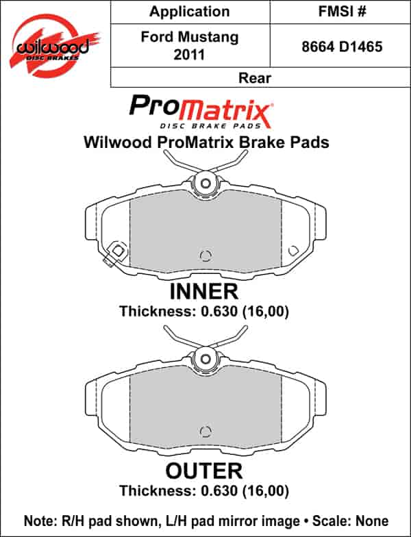 ProMatrix Rear Brake Pads Calipers: 2011 Ford