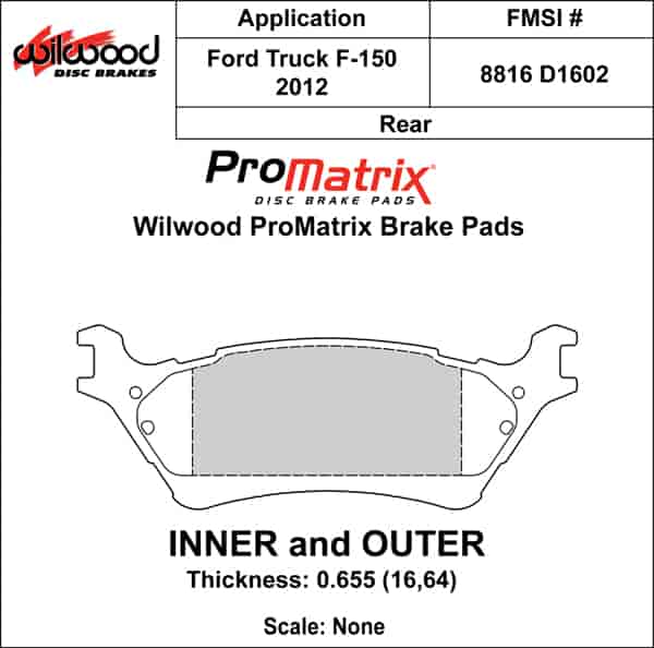 ProMatrix Rear Brake Pads Calipers: 2012 Ford