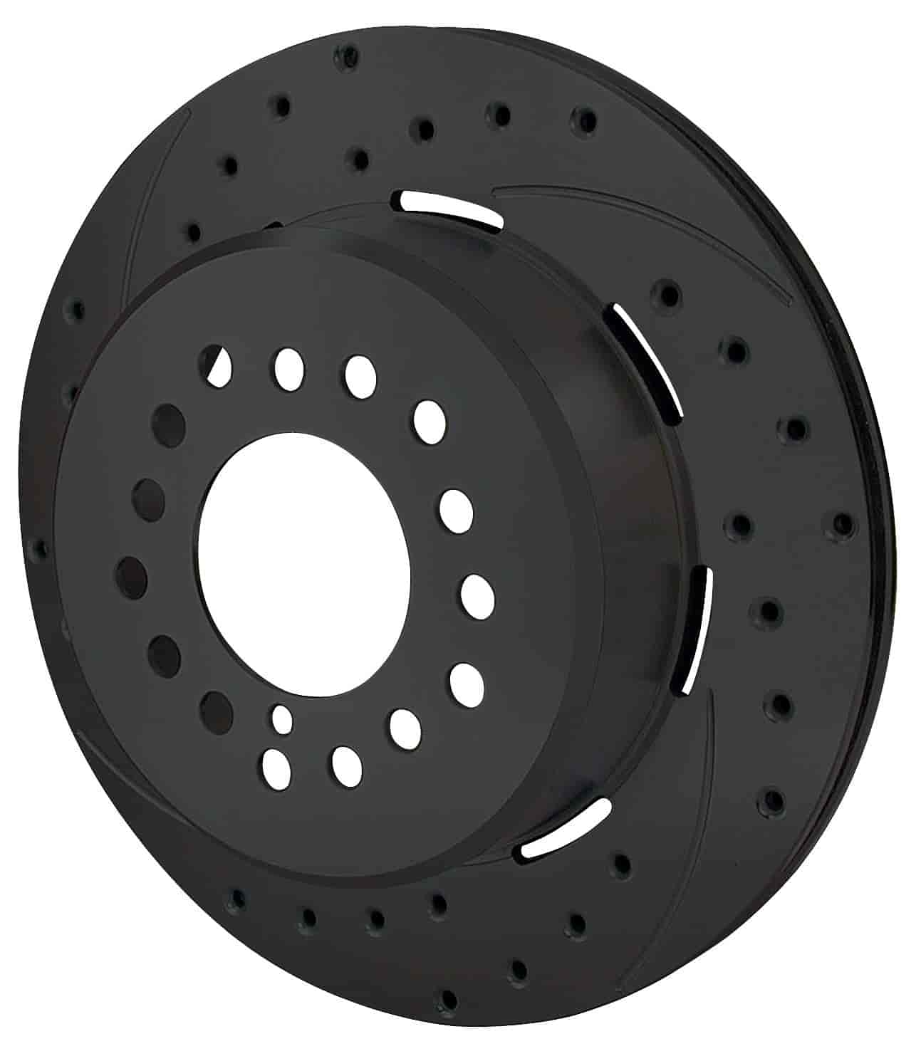 SRP Drilled & Slotted Rotor & Hat [Black